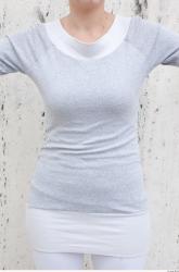 Upper Body Woman White Casual T shirt Average